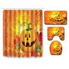 Halloween Shower Curtain Floor Mat Combination Four-Piece Set Bathroom Toilet Carpet Shower Room Mat Foot Mat