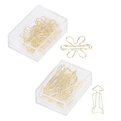 100 Stuks Grappige Planner Klemmen Innovatief Schattig Ontwerp Anti-Roest Elektroplating Proces Goudkleurige Paperclips