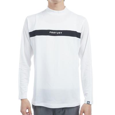 FootJoy DRY THROUGHLIGHT Chest Line Long Sleeve Mock Neck Shirt, White, Men's, Size XL (FJ-F24-S02, 32173-XL)
