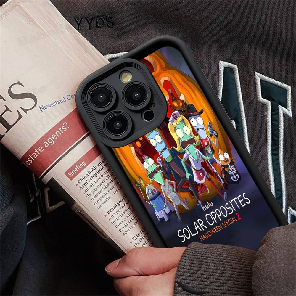 S-Solar O-Opposites Cartoon Phone Case For IPhone 17 16 15 14 13 12 11 Pro Max Plus Mini Luck Cover
