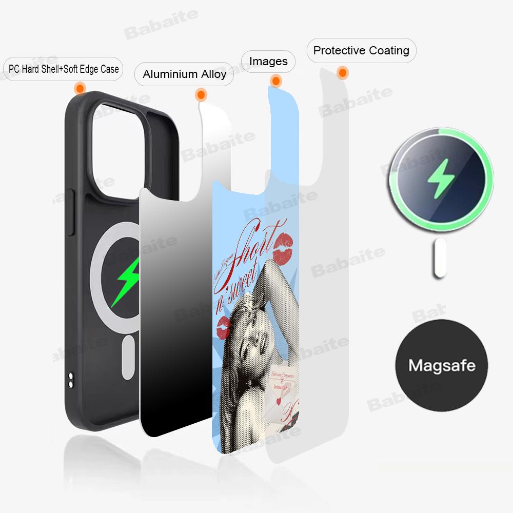 Singer S-Sabrina C-Carpenter Phone Case Magnetic Case For IPhone 16 14 13 12 11 15 Pro Max Plus For Magsafe Wireless Charge