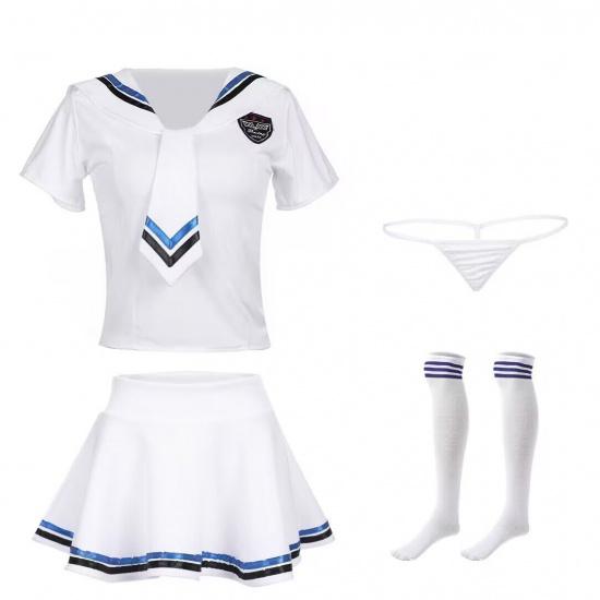 Yetingxiang Lingerie Sexy Uniform Temptation Set Pure and Cute Sailor Tight-Fitting One-Piece Dress