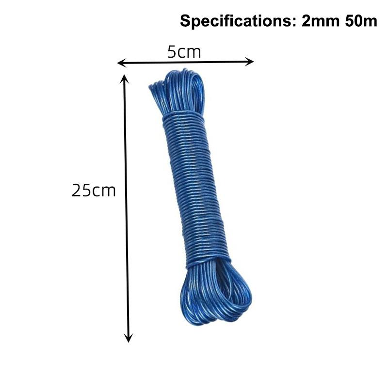 10/20/30/50M Pvc Coating Steel Clothesline Outdoor Portable Clothesline Garden Camping Travel Clothes Drying Rope