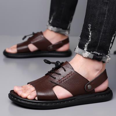 Fashion Outdoor Men's Summer New Breathable and Non Slip Beach Shoes Fashion Brand Men's Comfortable Soft Soled Roman Style Sandals