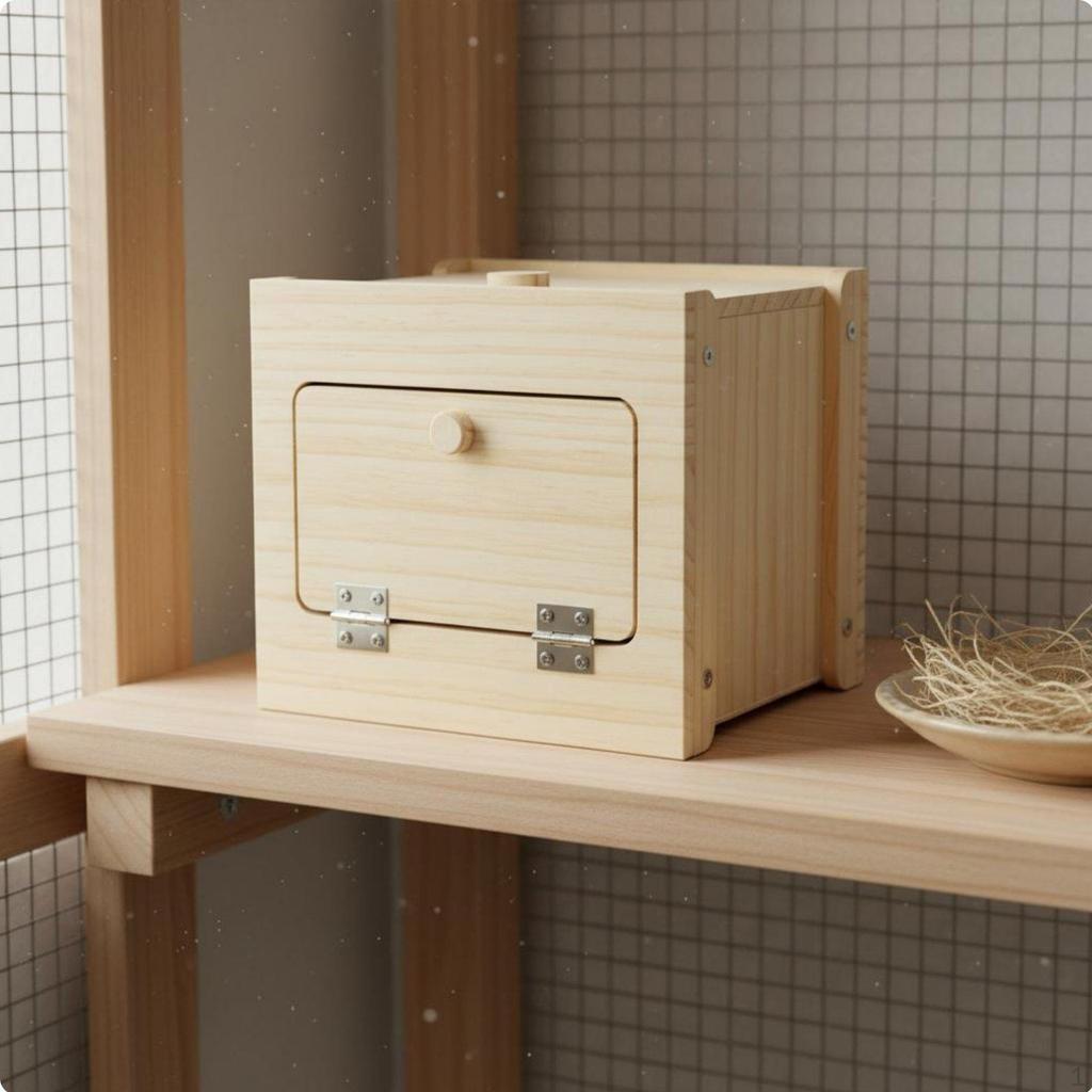 Wooden Bird Hatching Box Solid Wood Parrot Breeding Warm and Secure
