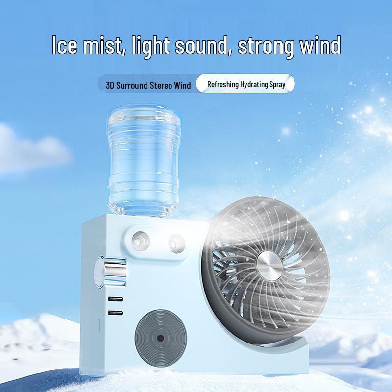 2026 Ice-Feel Silent Dual Mist Desktop Fan