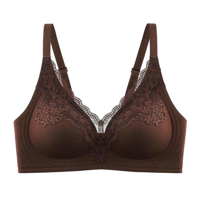 Wireless Push Up Bra Sexy Back Support Lace Trim Breathable Comfort Underwear