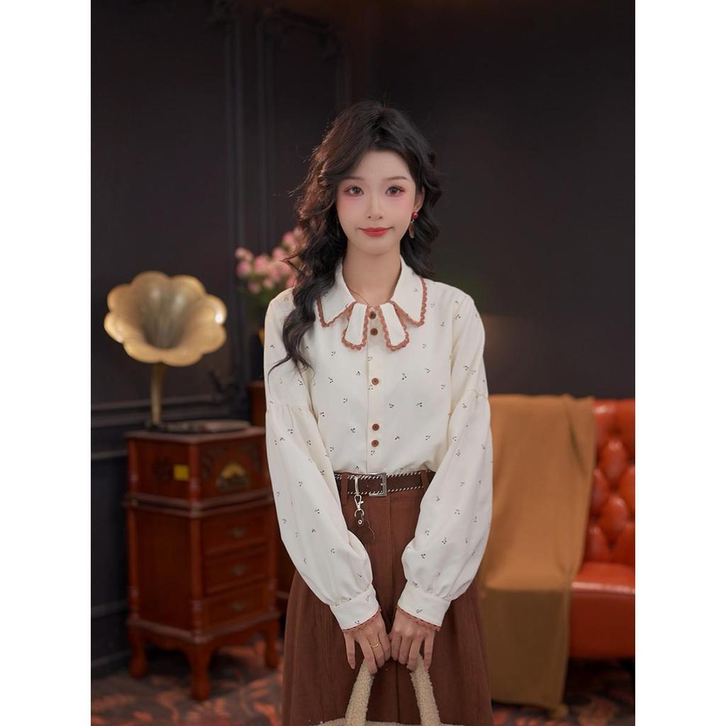 Sisi Vintage 25th Autumn/Winter Loose Fit Hong Kong Style Long Sleeve Women's Shirt #G14564