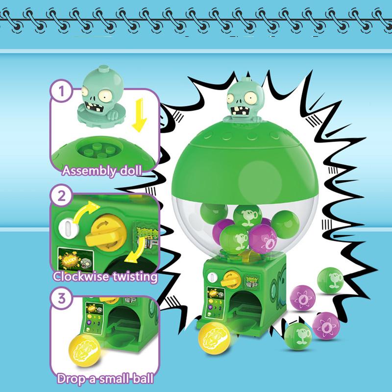 Genuine Plants VS. Zombies Mini Building Block Capsule Machine Scoring Game Kids Toys Anime figures Kids Christmas Birthday Gift