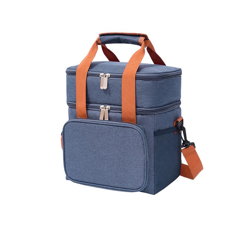 Runhui Double-Layer Insulated Lunch Bag for Travel and Outdoor Food Delivery темно-зеленого