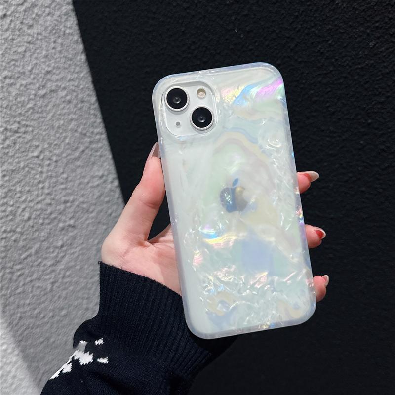 Fashion Dream Rainbow Shell Marble Aurora Soft Silicone Phone Case For Iphone 14 12 13 Pro Max 11 X Xs Xr 8 7 Plus Se Mini Cover