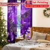 2D FLAT PRINTING 2pcs Curtains (Without Rod) Purple Butterfly Celebration Saint Patrick is Day Festival Chic Print Curtains