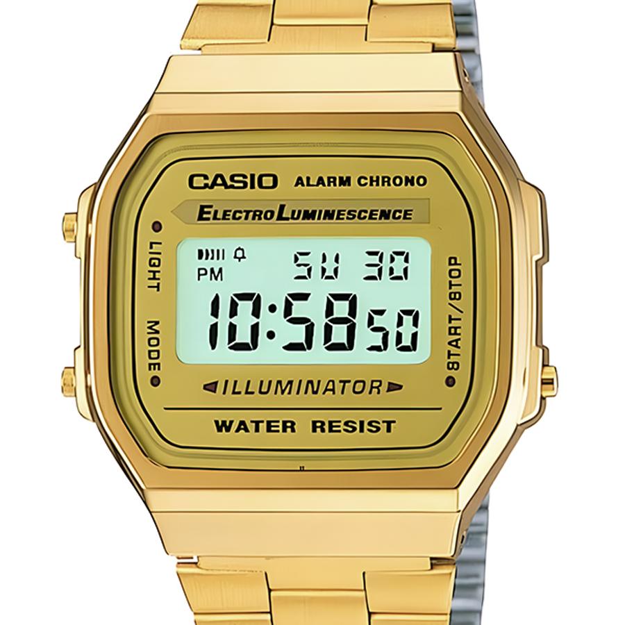 Casio - Resin Case Stainless Steel Strap Men's Quartz Watch A168WG-9W