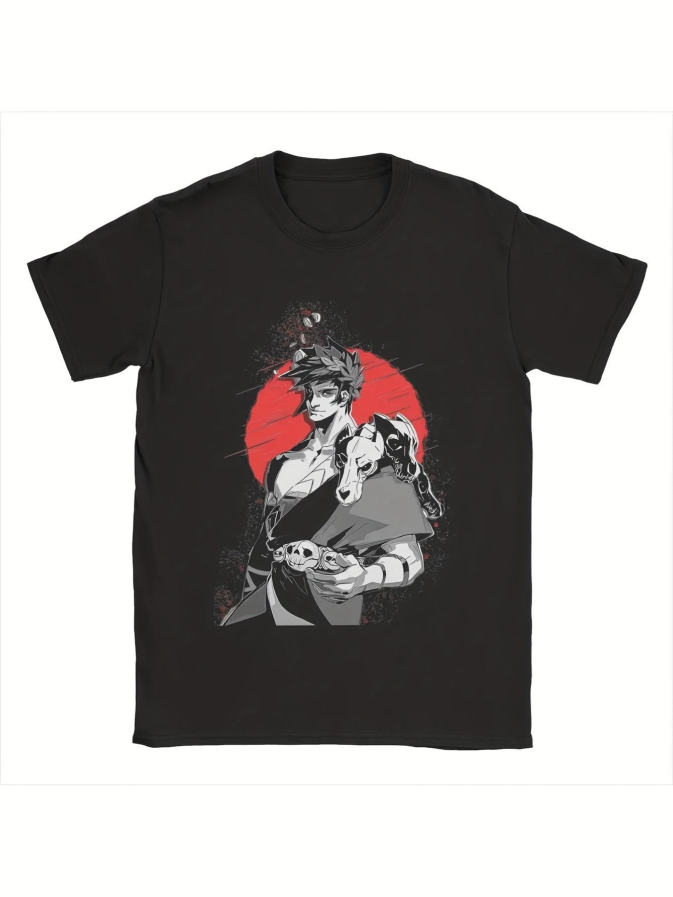 Zagreus Hades Game Graphic TShirt for Unisex Black Crewneck Short Sleeve Cotton Tee with Red White Character Art S