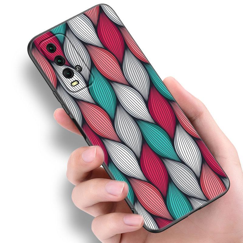 Aesthetic African Wax Fabic Phone Case For Xiaomi Redmi Note 5 6 9T K20 K40 K50 Pro 7A 8A 9A 9C 9i 10A 10C A1 S2 TPU Black Cover
