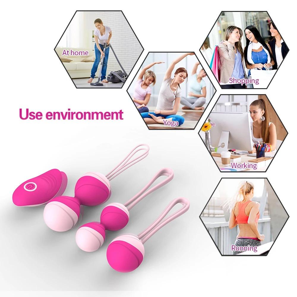 Remote Control 10 Speed Vibrating Kegel Balls Sex Toy for Woman Vaginal Tighten Exercise