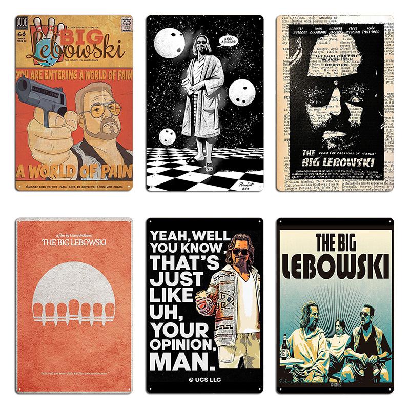 The Big Lebowski Comic Style Poster Metal Plaque Poster Club Designer Create Club Classic Tin Sign Poster