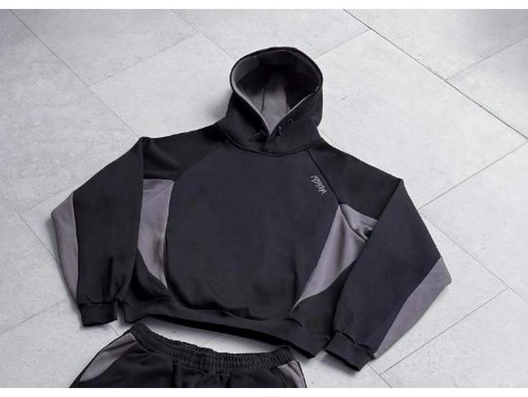 Y2K Color Block Embroidered Hoodie & Casual Sports Pants Set for Women