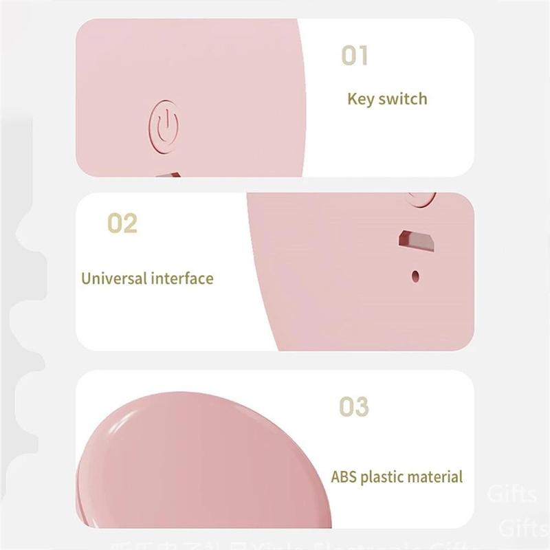 USB Rechargeable Handy Round LED Mirror For Make-Up Compact Makeup Flip Led Makeup Mirror