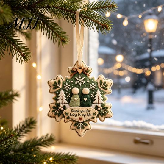 Holiday Party Decorations Christmas Tree Felt Pendant, Handmade Fabric Hanging Ornament for Decor Decoration, Seasonal Home Decoration Living