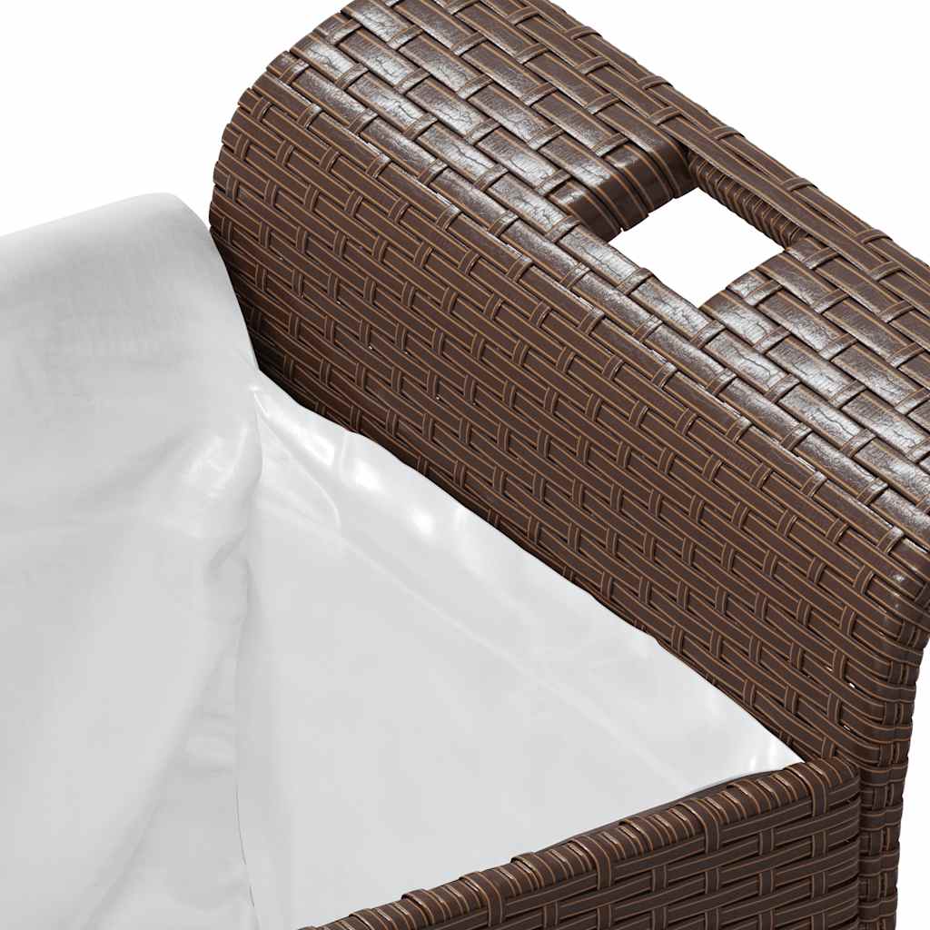 Garden Bench with Cushions Brown 116 x 46 x 57 cm Poly Rattan