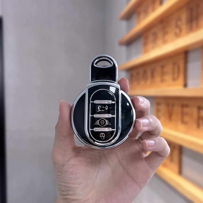 Mini Cooper Key Case: Cute Rhinestone Shell Buckle for Men & Women