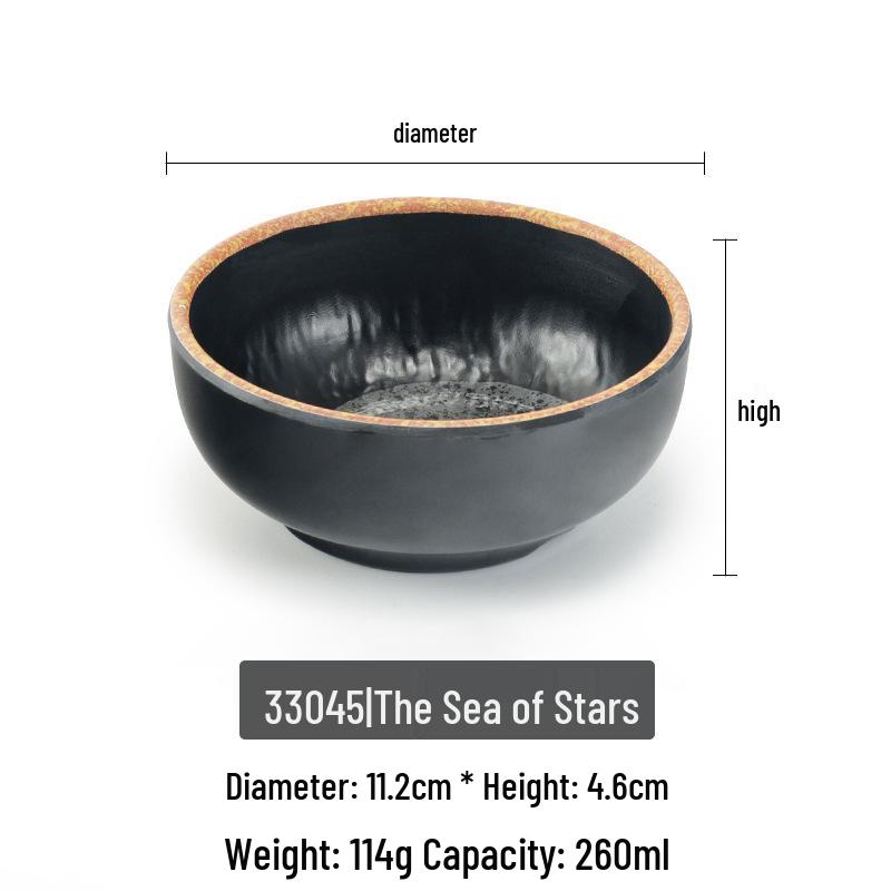 Melamine Japanese Style Tableware: Small Bowls, Plates, Spoons, Cups, Condiment Dishes, Soup Bowls, Rice Bowls for Hot Pot Restaurants.