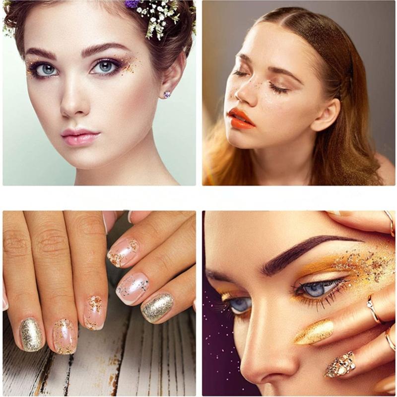 3 Colors Gold Foil Flakes for Resin Imitation Gold Foil Flakes for Nails Painting Crafts Slime and Resin Jewelry Making