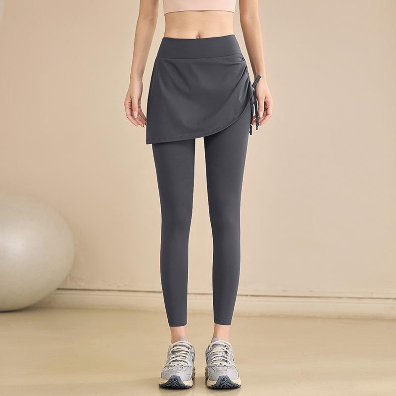 High-Waisted Tummy-Control Two-in-One Yoga Skirt Pants for Women - Plus Size, Anti-Exposure, Ideal for Pilates and Running