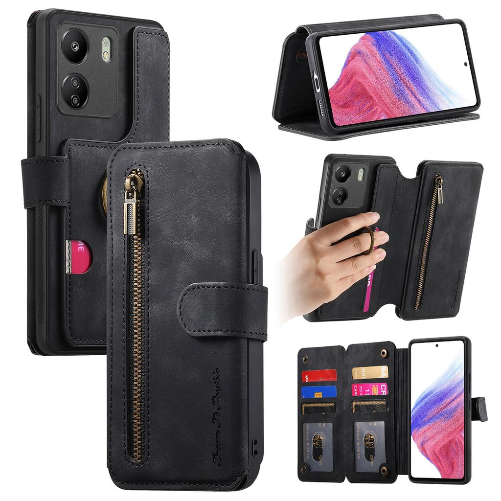 3-in-1 Luxury Leather Wallet Case for Xiaomi/Redmi series.Xiaomi 13 Lite/Poco X5/Redmi Note 12/12C...w/ Stand, Shockproof, RFID, Multi-Slot & Zipper