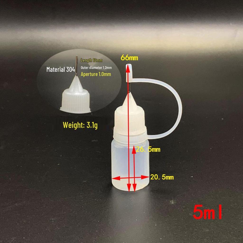 Needle-Point Liquid Dispensing Bottle for Makeup, Tattoo Pigment, Essential Oils, PE Plastic