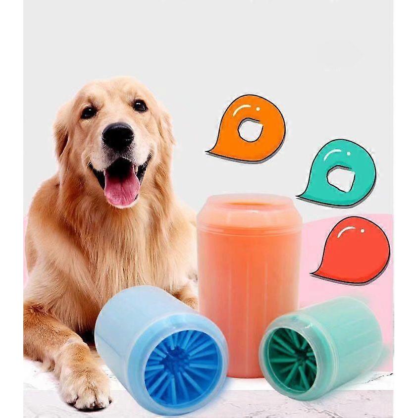 Pet Cleaning Products Pet Foot Washing Dog Foot Washing Cup Silicone Cat Foot Washing Cup (Orange Large)