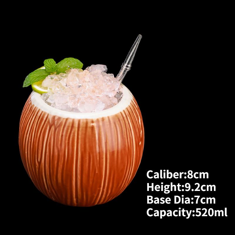 Tazza Tiki Tazze da Cocktail Hawaiane Tazza Divertente in Ceramica Creativa Tazze Tiki Tazza da Birra per Bevande Tazza da Vino Strumenti per Bar Regalo per Amici