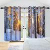 Winter Snow Scenery Blackout Curtains Snowman Pine Forest Pattern Bedroom Living Room Darkening Noise-reducing Window Curtain