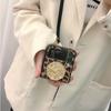Fashion Sexy Leopard Print Leather Crossbody Strap Phone Case For Samsung Galaxy Z Flip 4 Z Flip 3 Flip 4 5g Gold Bracket Cover