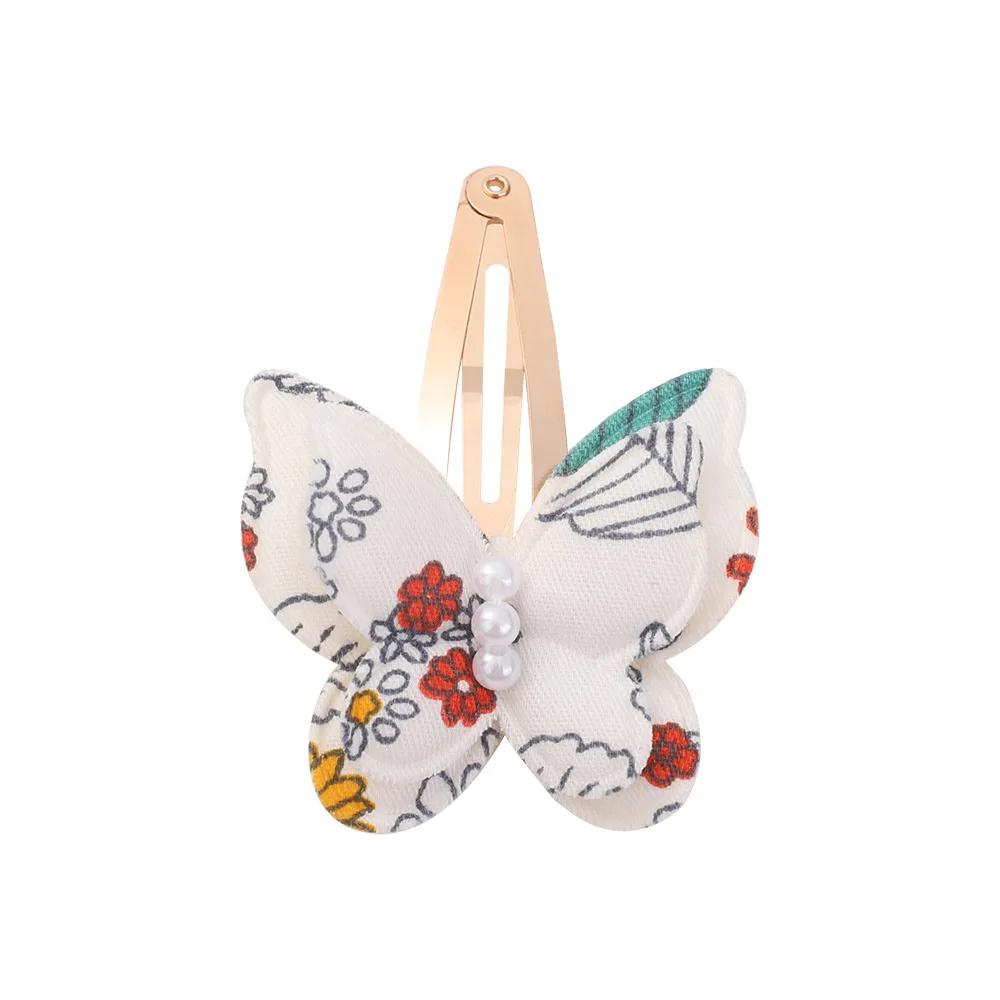 

40 стильных заколок для волос в виде бабочек, заколка для волос из сплава с принтом, заколка для волос с бантом в виде жемчуга, детские челки, корейские аксессуары своими руками