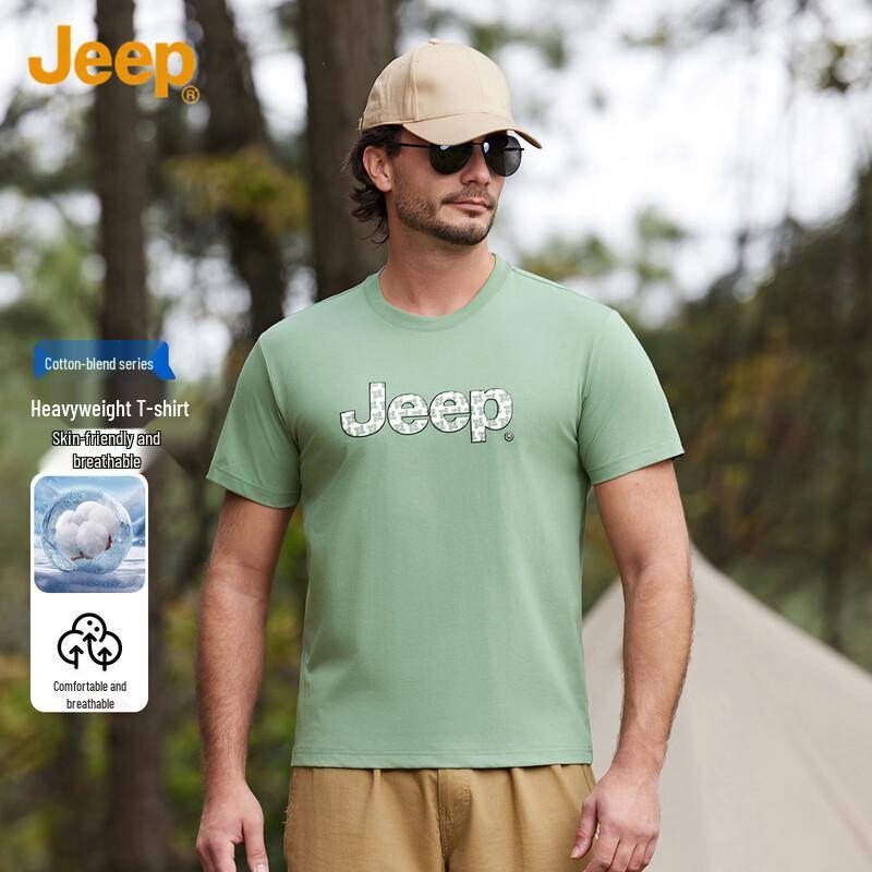 JEEP Men s Solid Color Crew Neck T-Shirt M