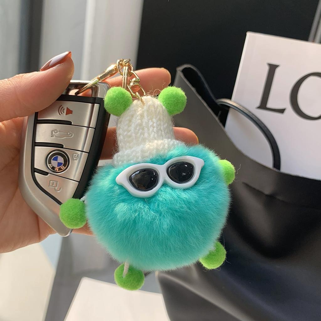 Real Rex Rabbit Hair Coal Ball Elf Ins Internet Celebrity Cute Bag Pendant Plush Doll Car Keychain Pendant
