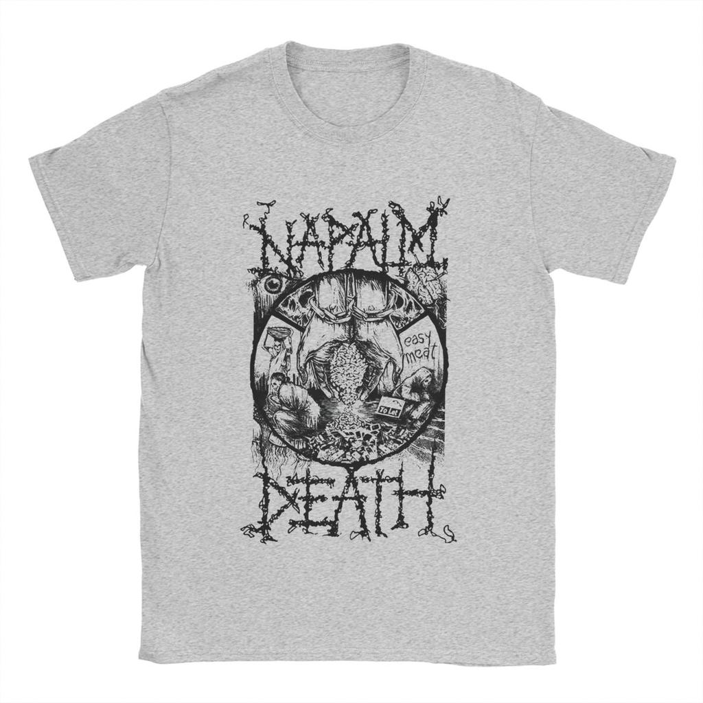 Funny Napalm Death T-Shirt Men Round Neck Pure Cotton T Shirt Band Short Sleeve Tees Original Tops