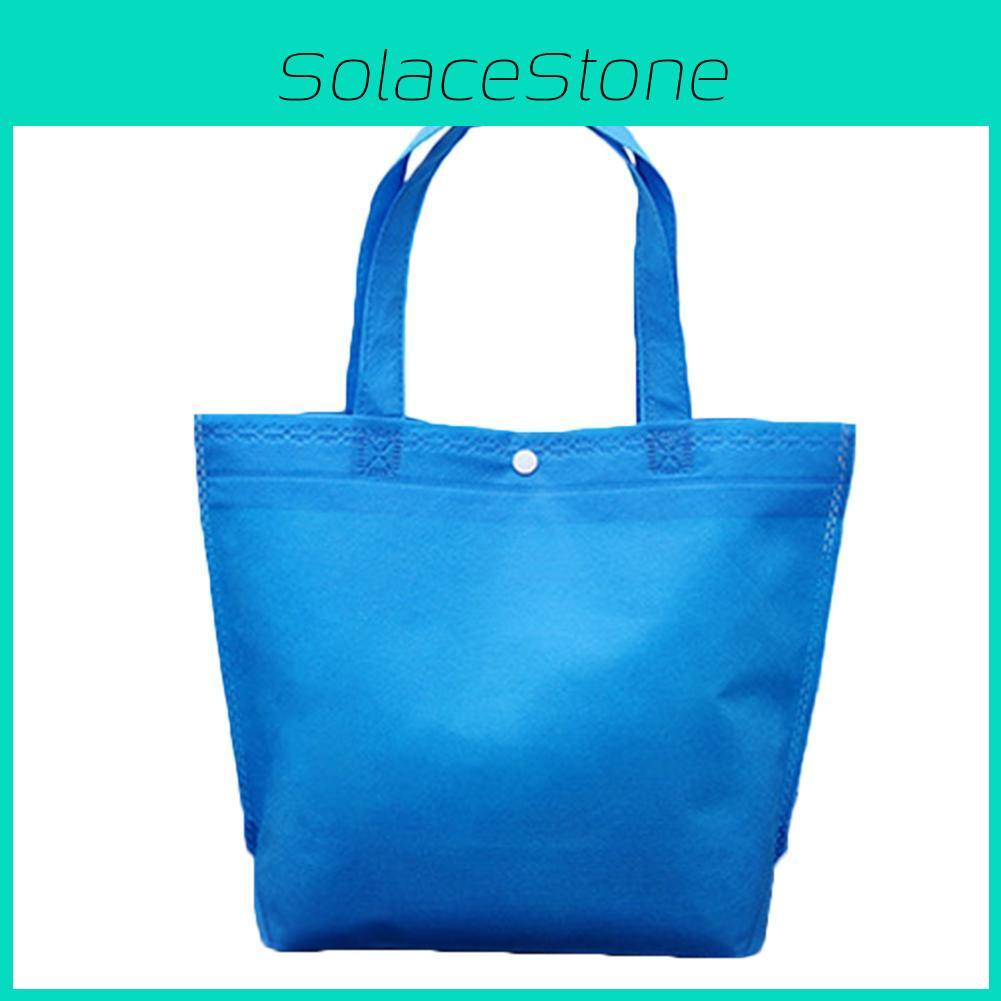 High-quality Foldable Button Shopping Bag Reusable Tote Pouch Women Travel Handbag