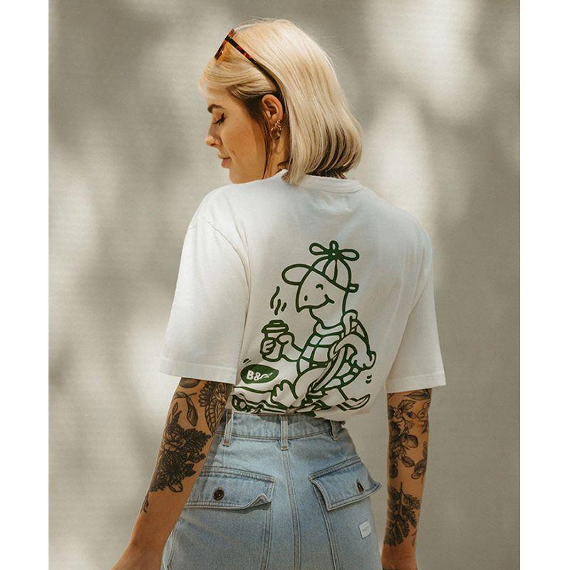 Slow Sundays Coffee Club American Retro Vintage Print Casual Cotton Short Sleeve T-shirt Women