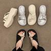 thick-soled heightening and cool slippers for women's summer wear, new models with skirts, fashionable cover, toe rhinestone high-heeled sandals.