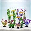 10pcs/set  Artificial Aquarium Plants Green/colorful Realistic Faux Water Grass Easy To Install for Fish Tank Aquarium Decor