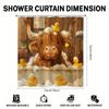 Farmhouse Highland Cattle Shower Curtain Set - Cute Design, Includes 12 Hooks, Perfect for Cattle Lovers, Bathroom Decor
