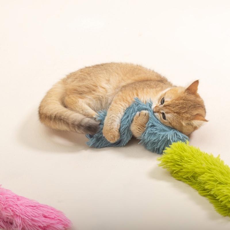 Pet Cat Bite-Resistant Catnip Teething Chew Toy Keep Kitten Busy for Biting with Catnip Strip Pillow Theme