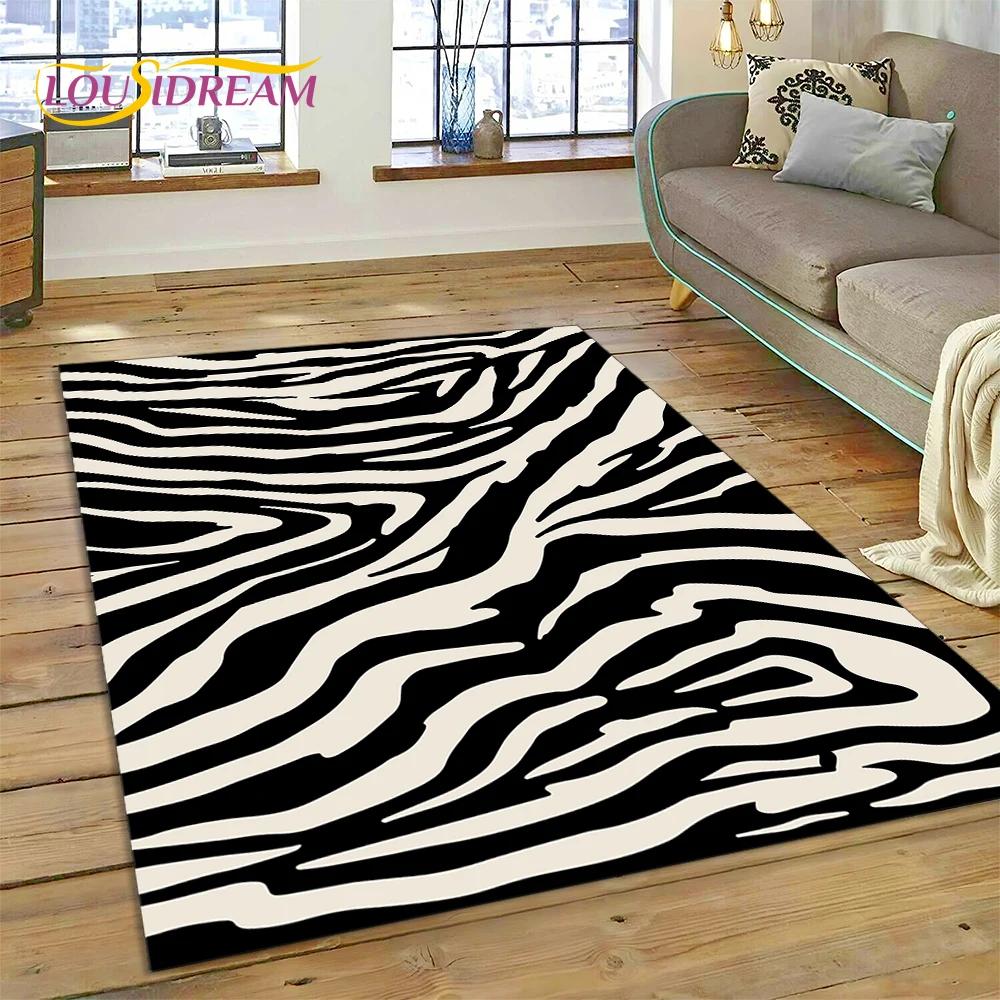 Colorful Zebra Stripe Leopard Tiger Carpet Rug for Bedroom Living Room Home Sofa Decoration,Children Game Large Decor Floor Mat