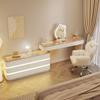 Elegant Solid Wood Vanity Table with Integrated Mirror and Drawers for Bedroom