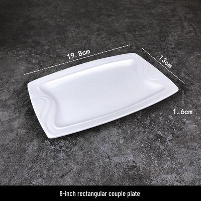 Pure White Ceramic Rectangular Serving Plate
