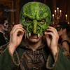 Masque Léger d'Halloween pour Fête d'Horreur Vieille Sorcière pour Adultes, Mousse Verte Demi-Masque Durable Résistant à la Décoloration Accessoire de Mascarade Fête, Cosplay