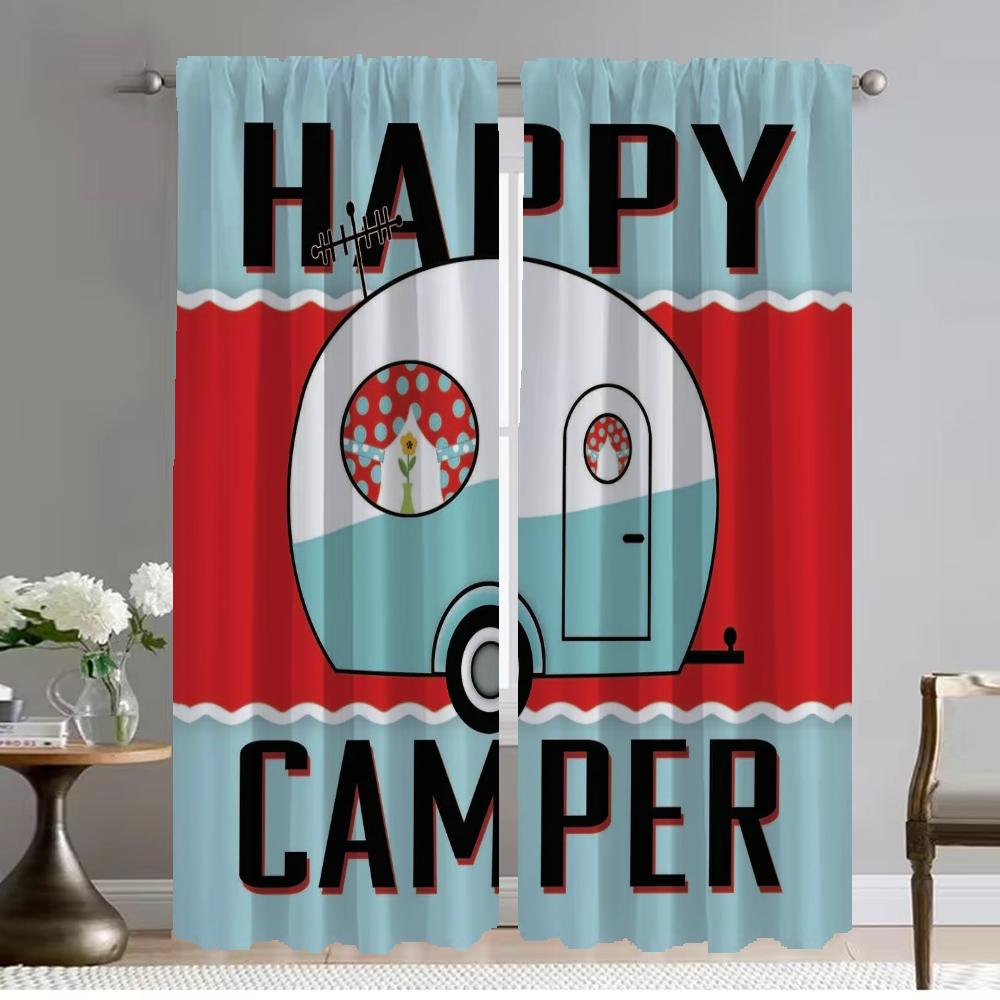 

Happy Camping Elegant Room Curtains for Camera Blackout Curtain Tulle for Bedroom Home Interior Curtains 2 Pieces Shades Living W50xH70cmx2pcs-CL